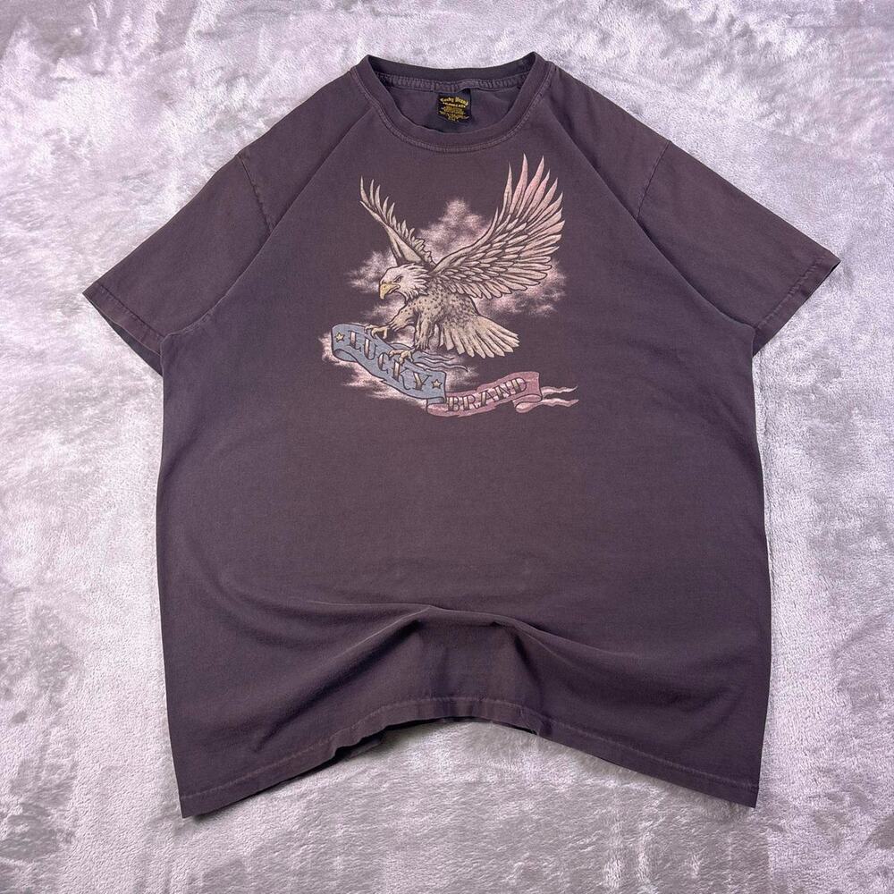 Vintage Lucky Brand Eagle Graphic T-Shirt Men’s Large Sun Faded Made in USA